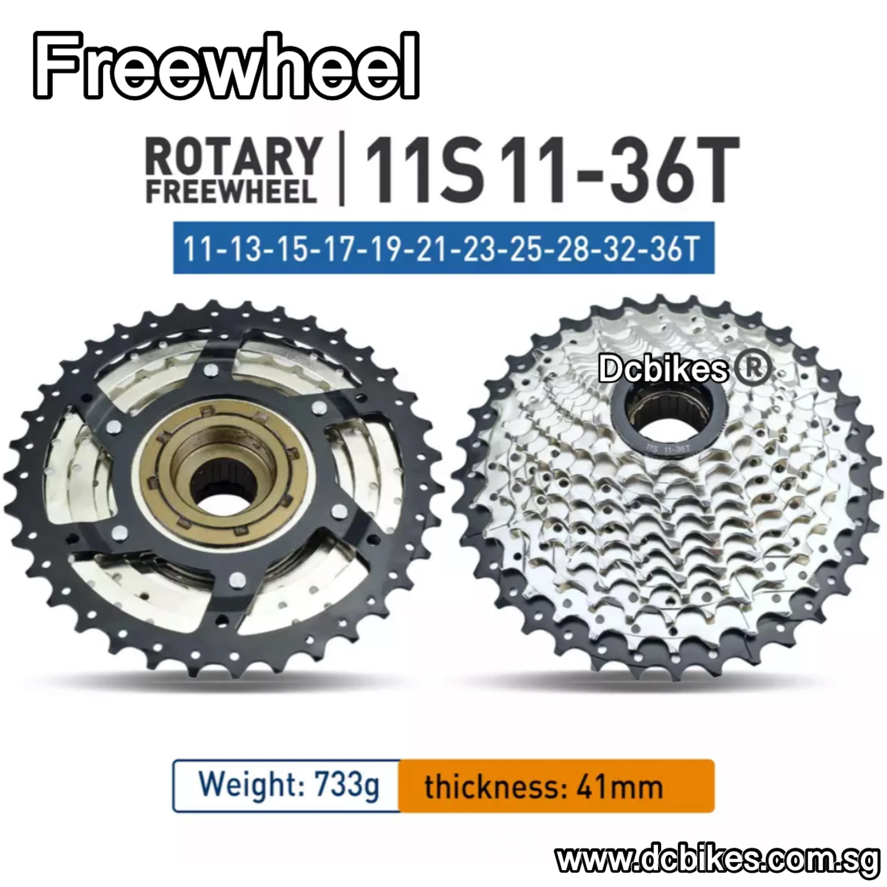 Silver 9 Speed 32T | 10 Speed 36T | 11 Speed 36T Bicycle Screw In Threaded Freewheel