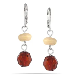 SILVER BEADS DROP  EARRINGS #E1101_SILCRY (AA6)