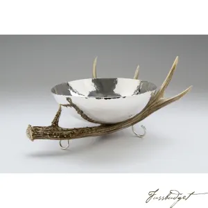 Silver Bowl with Antler Stand