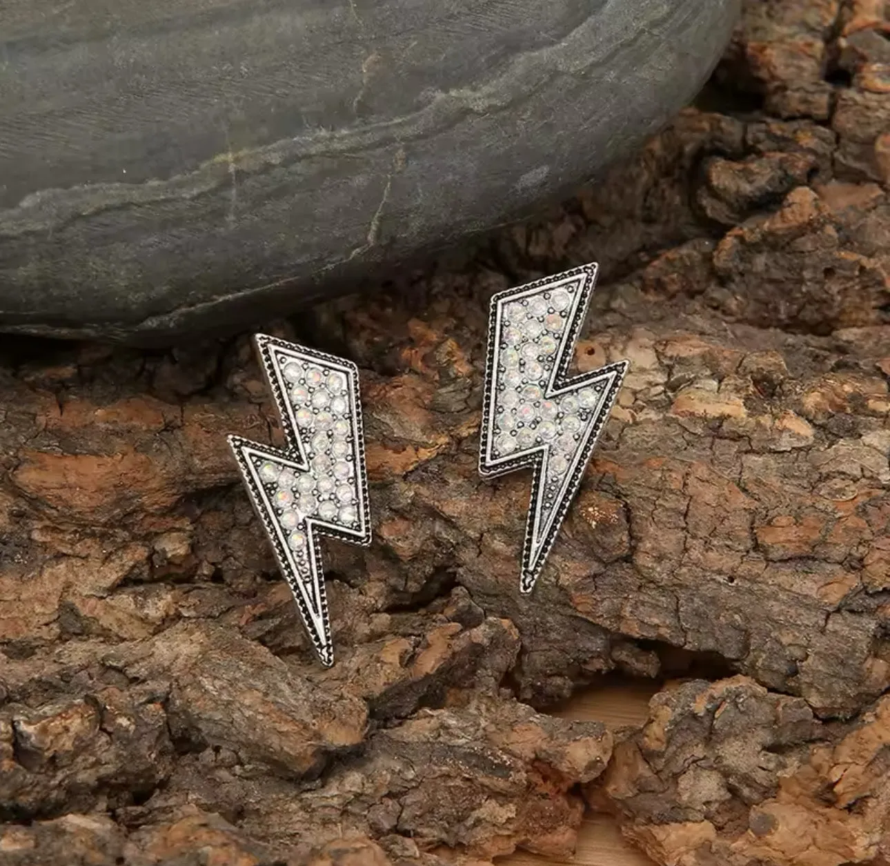 Silver Embellished Bolts Earrings | Erika Williner Designs