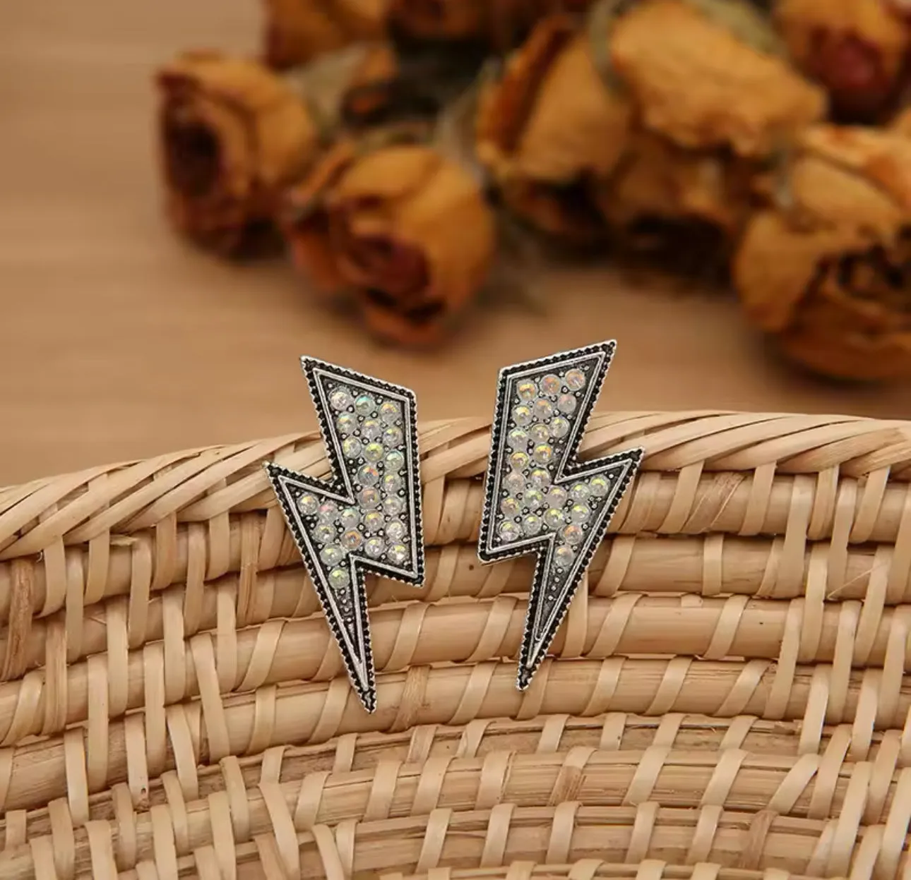Silver Embellished Bolts Earrings | Erika Williner Designs