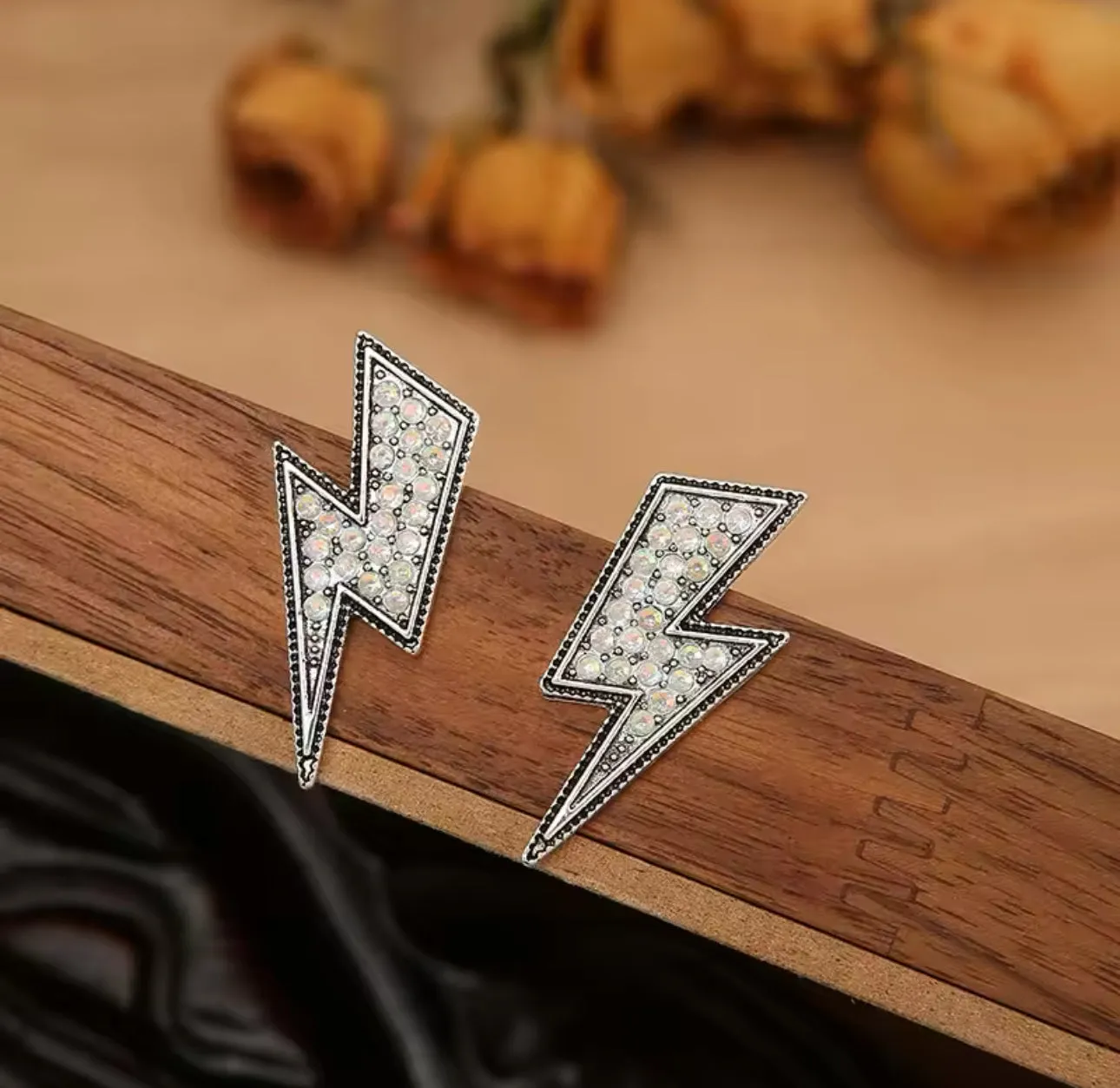 Silver Embellished Bolts Earrings | Erika Williner Designs