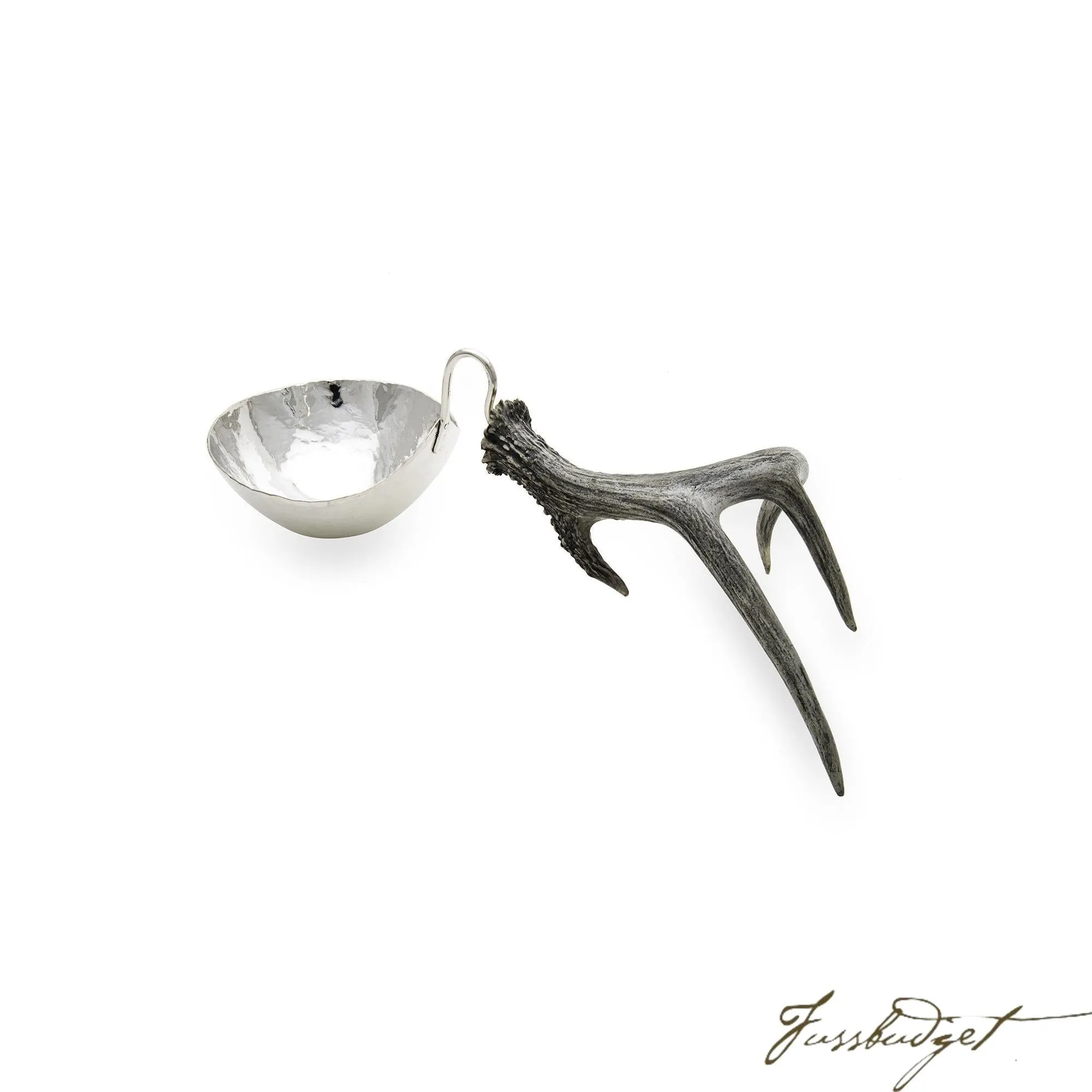 Silver Nut Bowl with Antler Stand