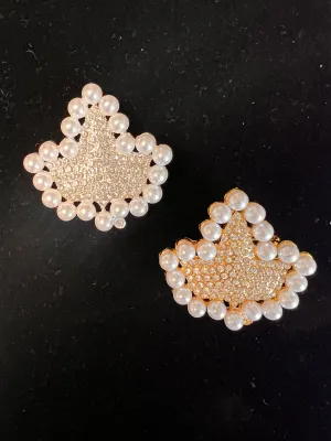 Silver or Gold -Ivy Pearl Rhinestone Pin