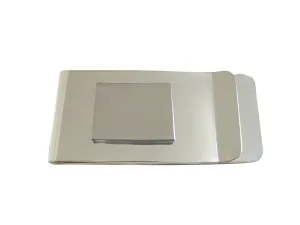 Silver Toned Wyoming State Map Shape Money Clip