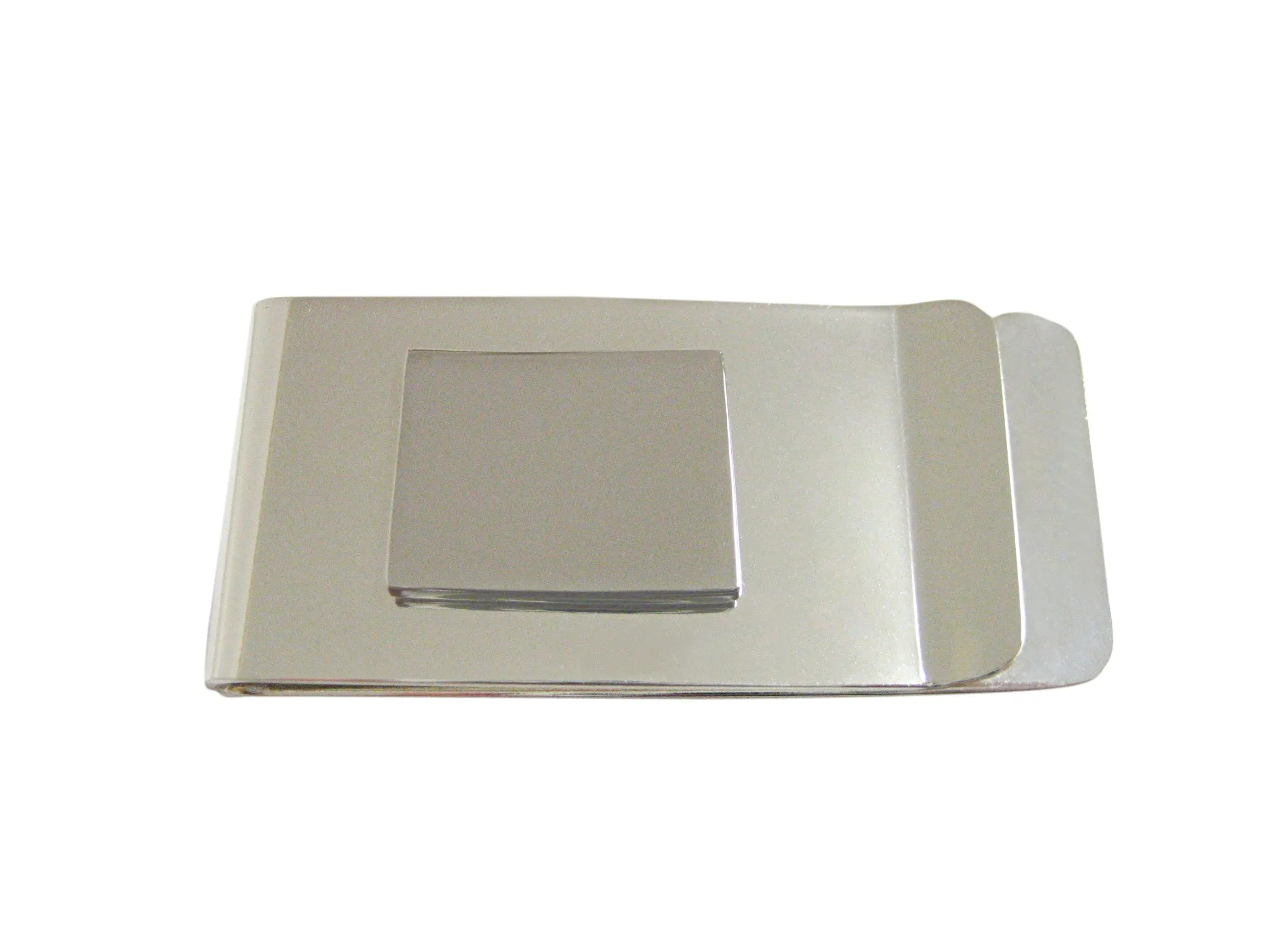 Silver Toned Wyoming State Map Shape Money Clip
