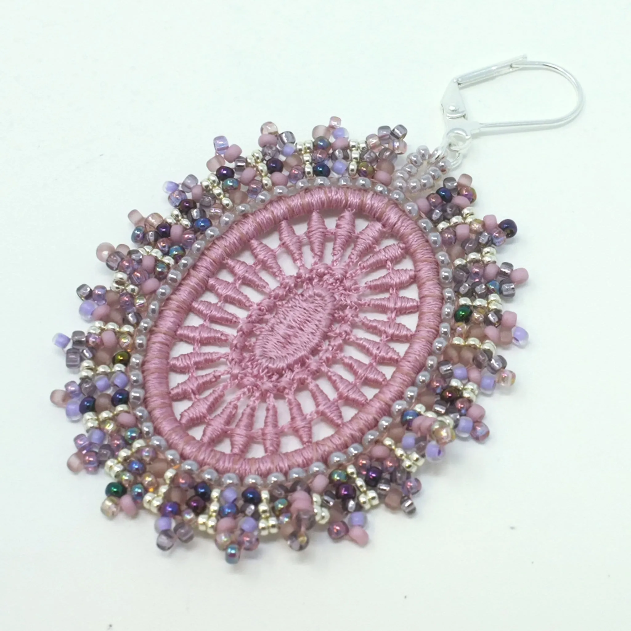 Solana Orchid Pink Lace Dangle Earrings