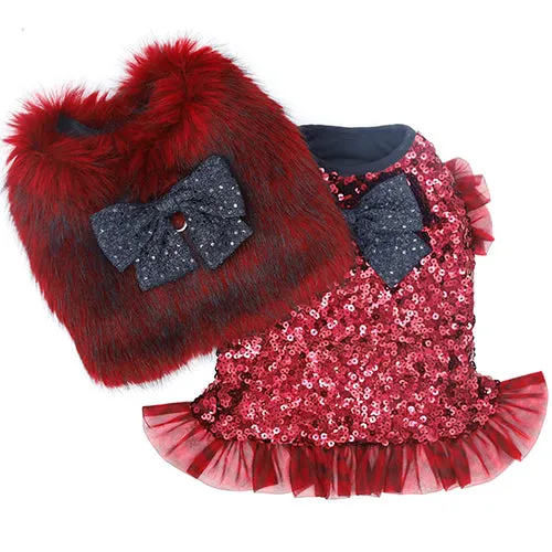 Sparkle Sequin Dog Dress in Red