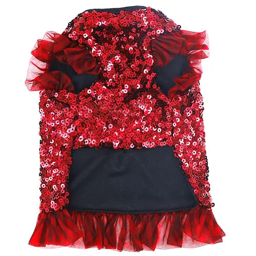 Sparkle Sequin Dog Dress in Red