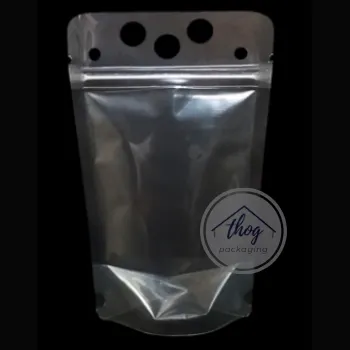 Stand Up Liquid Pouch Zip Lock Clear Glossy