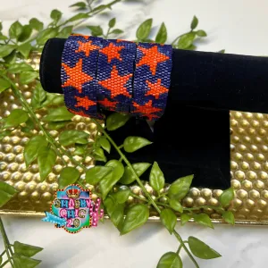 Star Beaded Bracelet - Navy and Orange