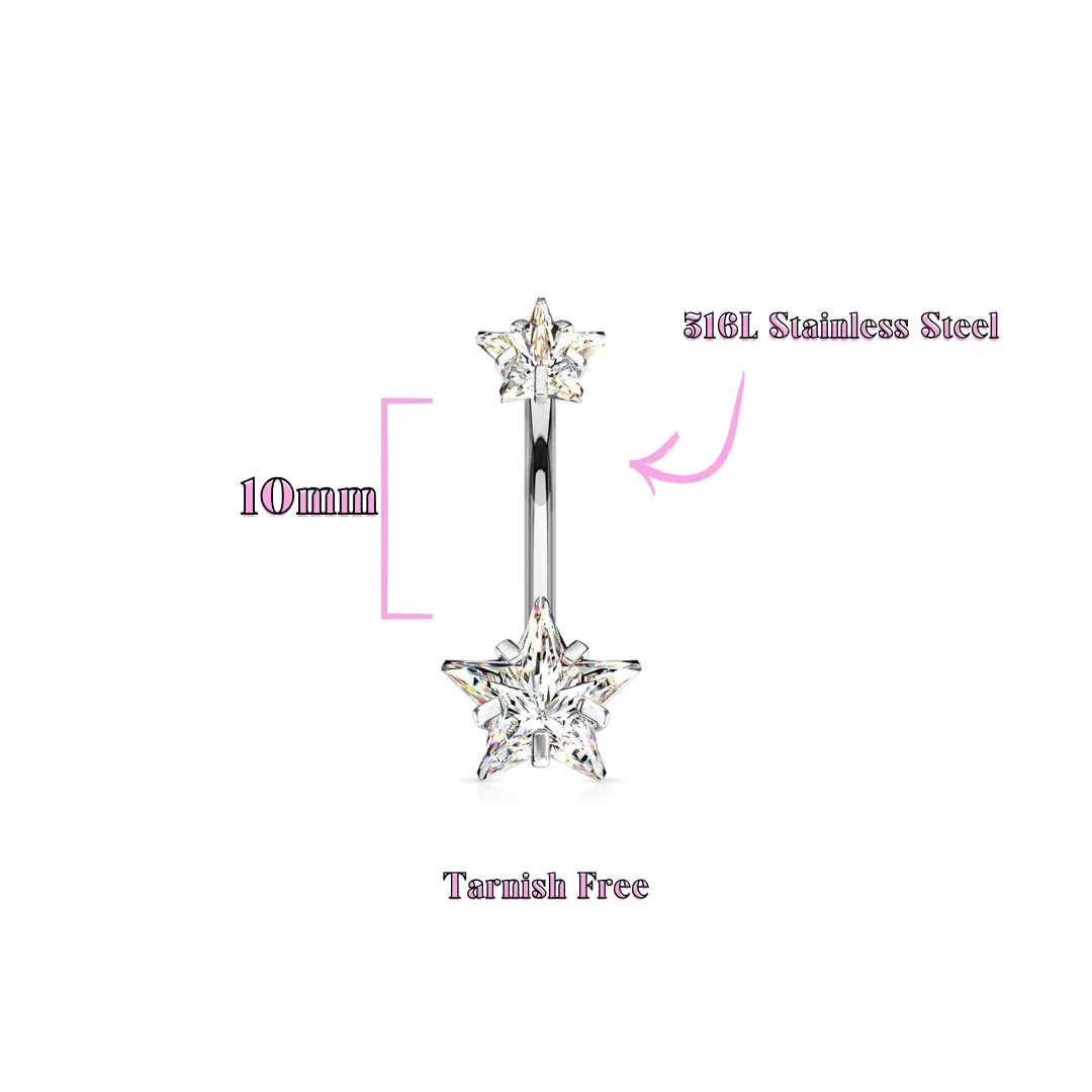 Star Internally Threaded Belly Ring