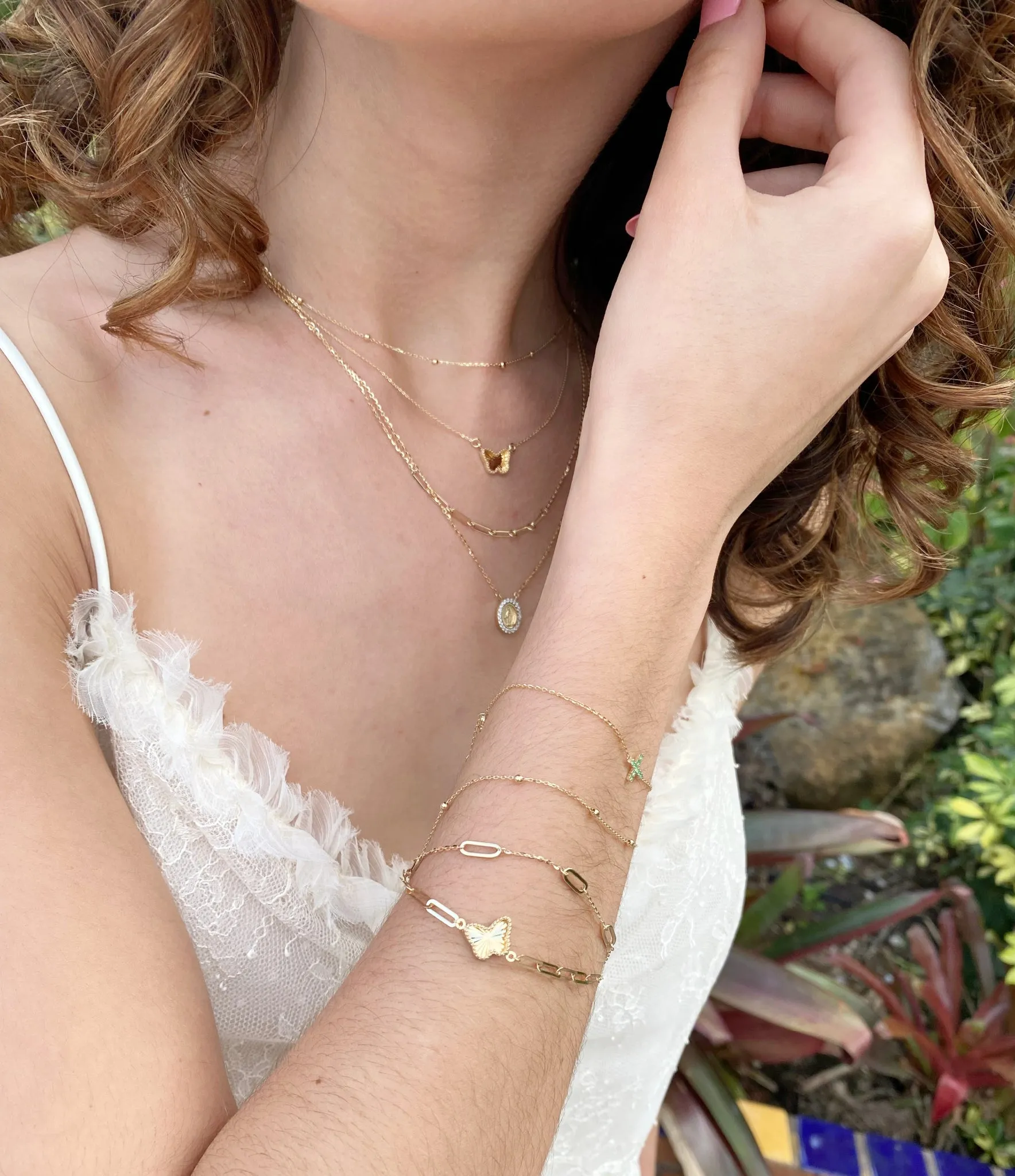 Station 2mm Bead Necklace (1 Inch apart)