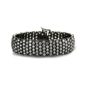 Sterling Silver Cubic Zirconia Bangle Bracelet