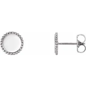 Sterling Silver Engravable Beaded Earrings