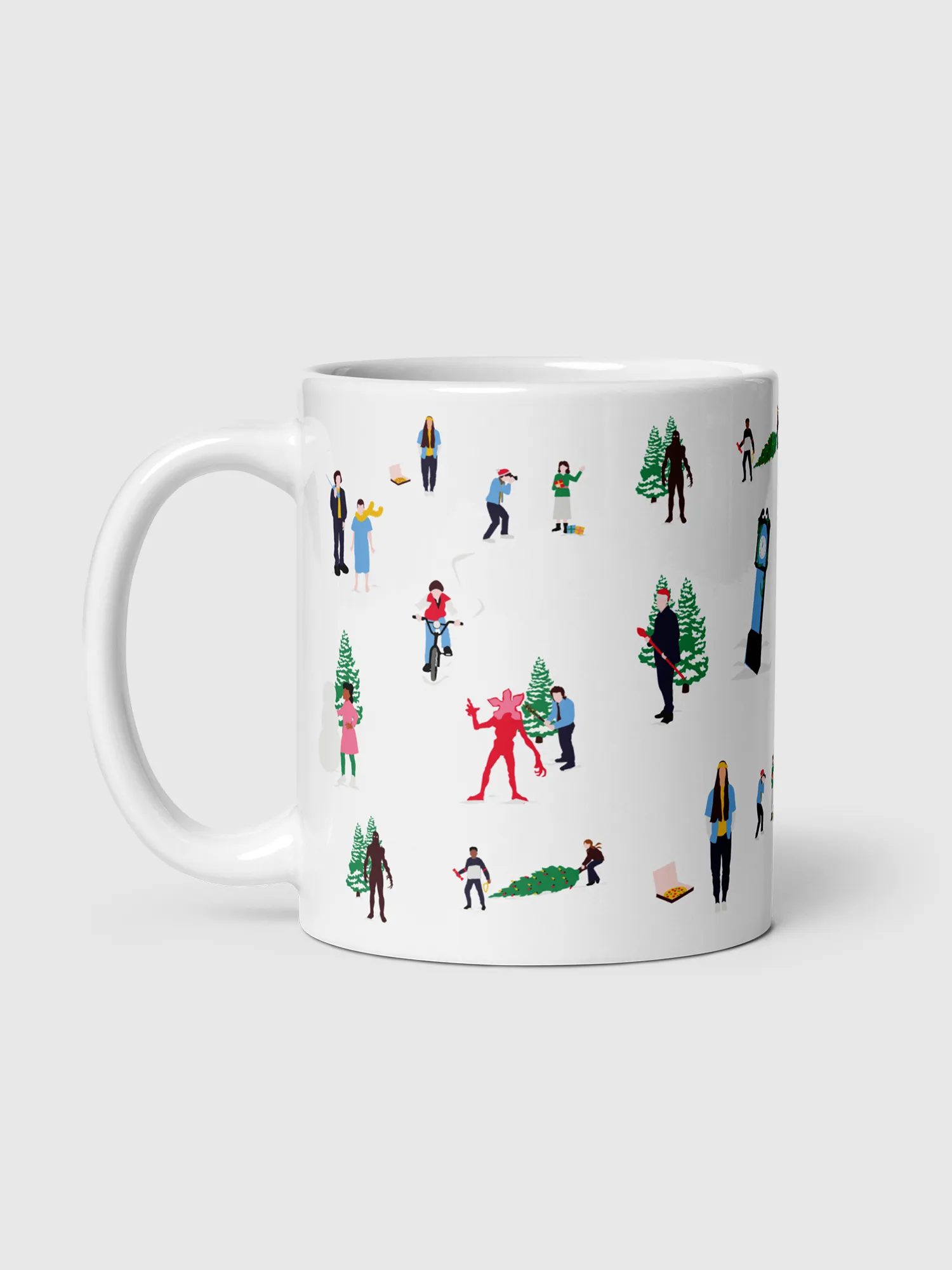 Stranger Things "Happy Holidays"  White Glossy Mug