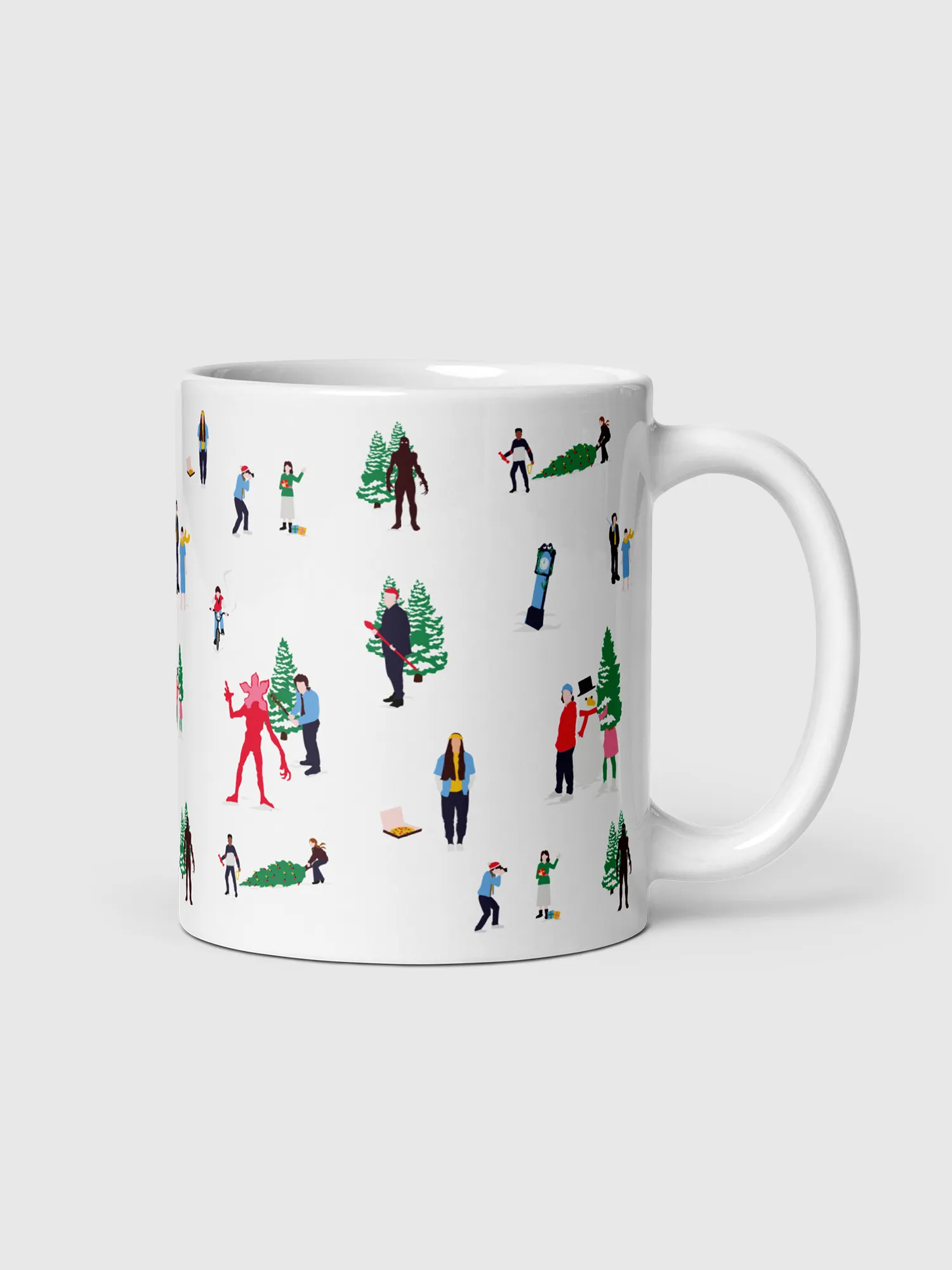 Stranger Things "Happy Holidays"  White Glossy Mug