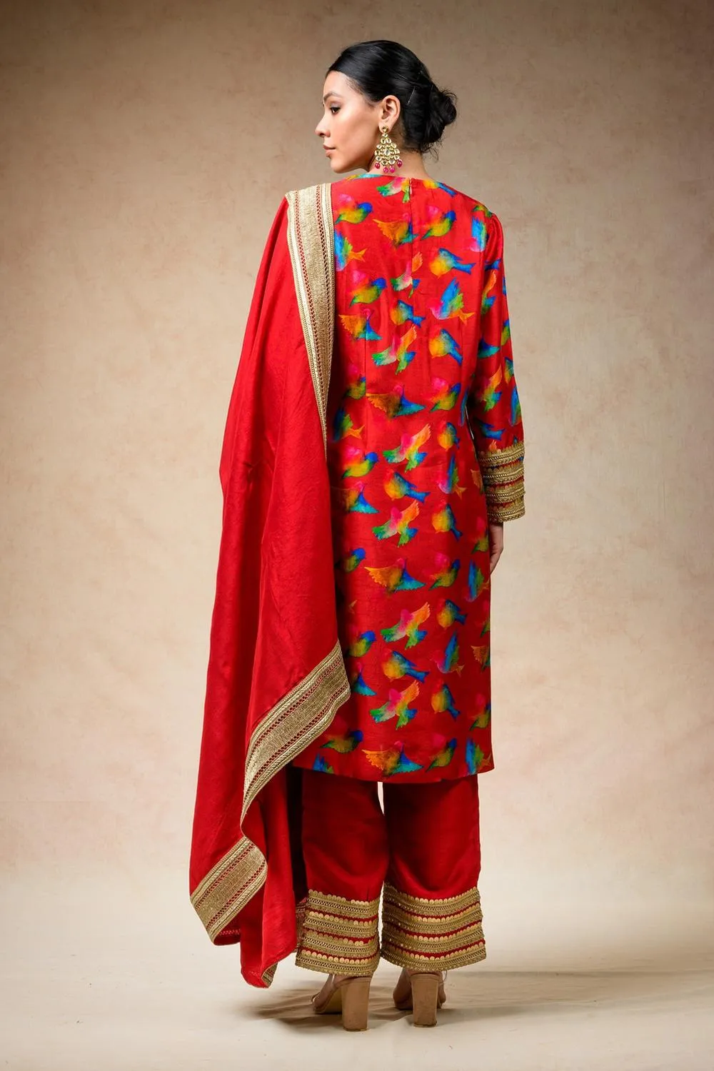 Suit With Palazzo, Dupatta