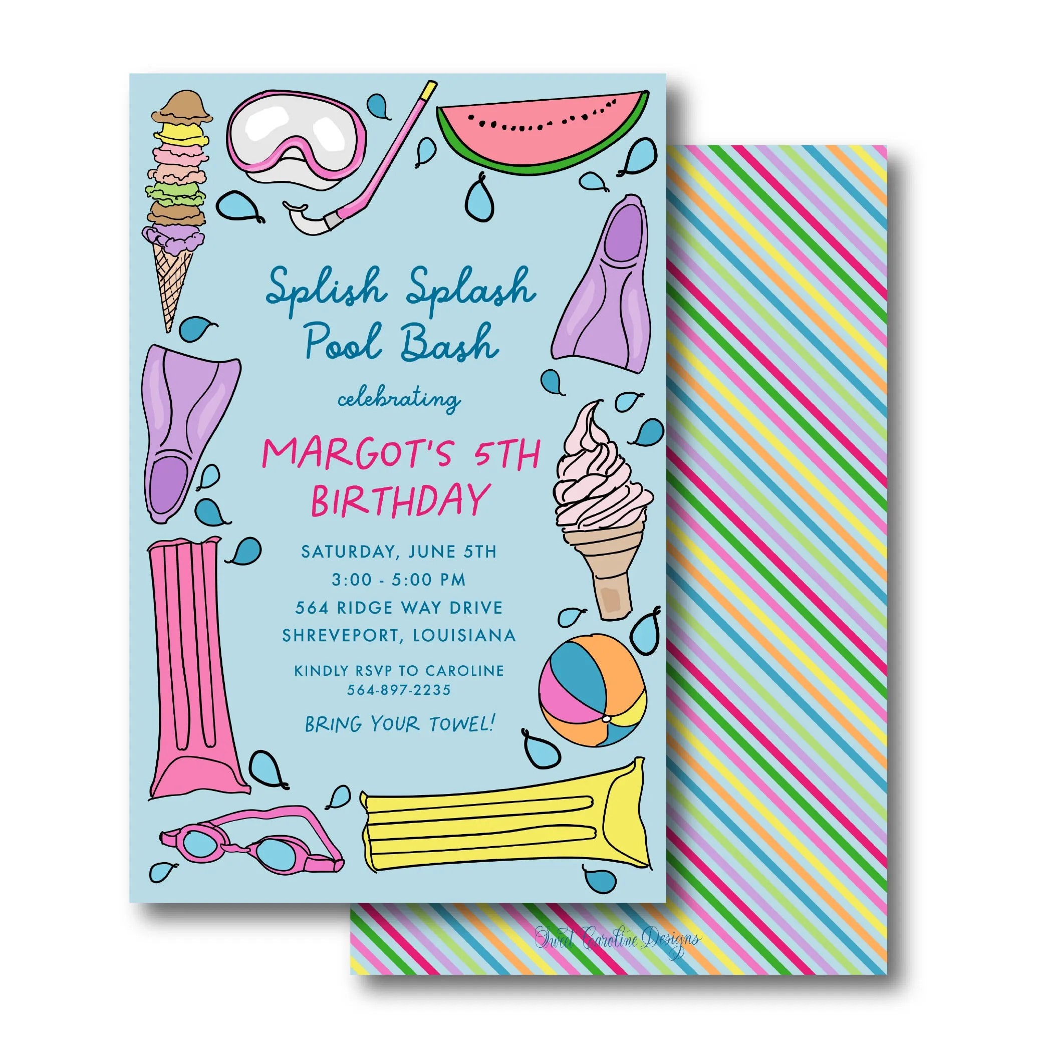 Summer Fun Border Invitation