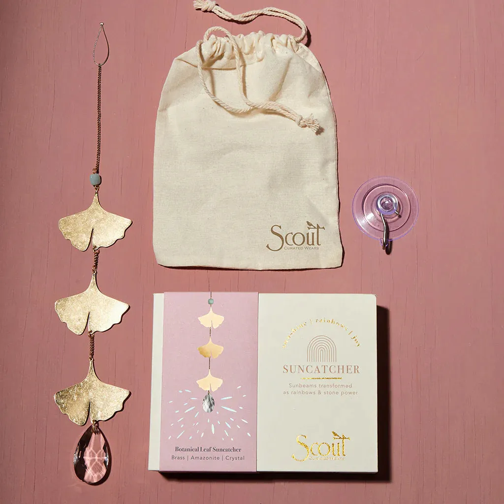 Suncatcher- Botanical Leaf/Amazonite