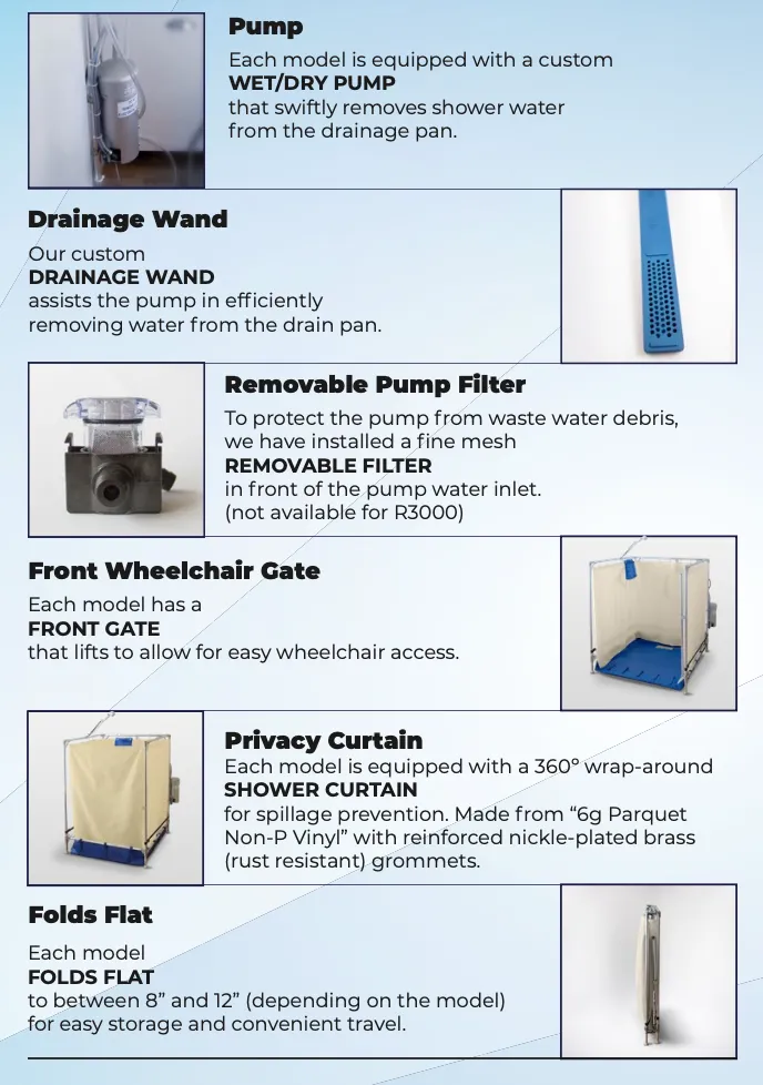 Tall Fawssit Portable Shower (36"w x 36"d x 72"h)