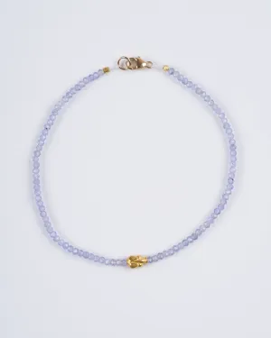 tanzanite and lotus beaded bracelet - multi