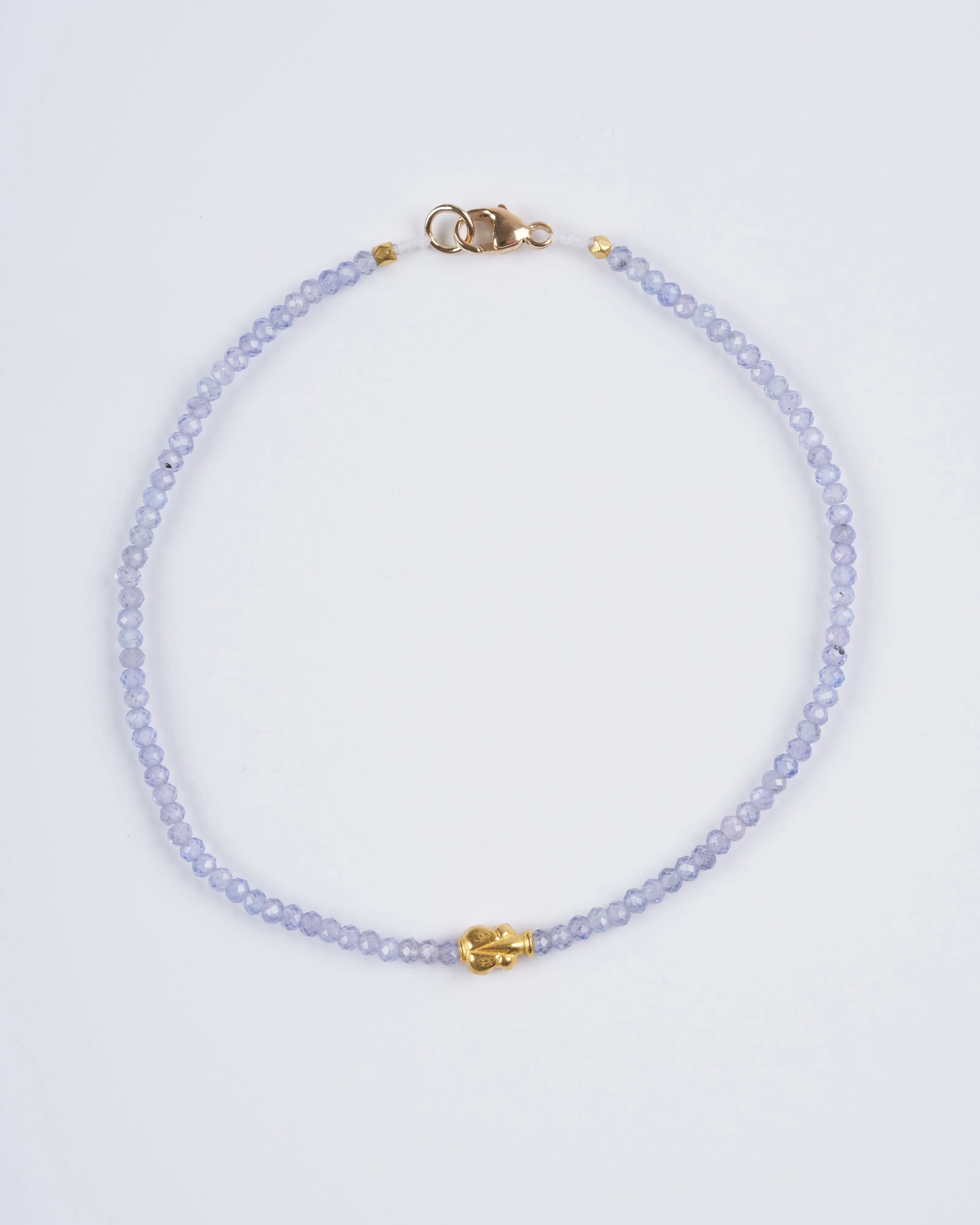 tanzanite and lotus beaded bracelet - multi