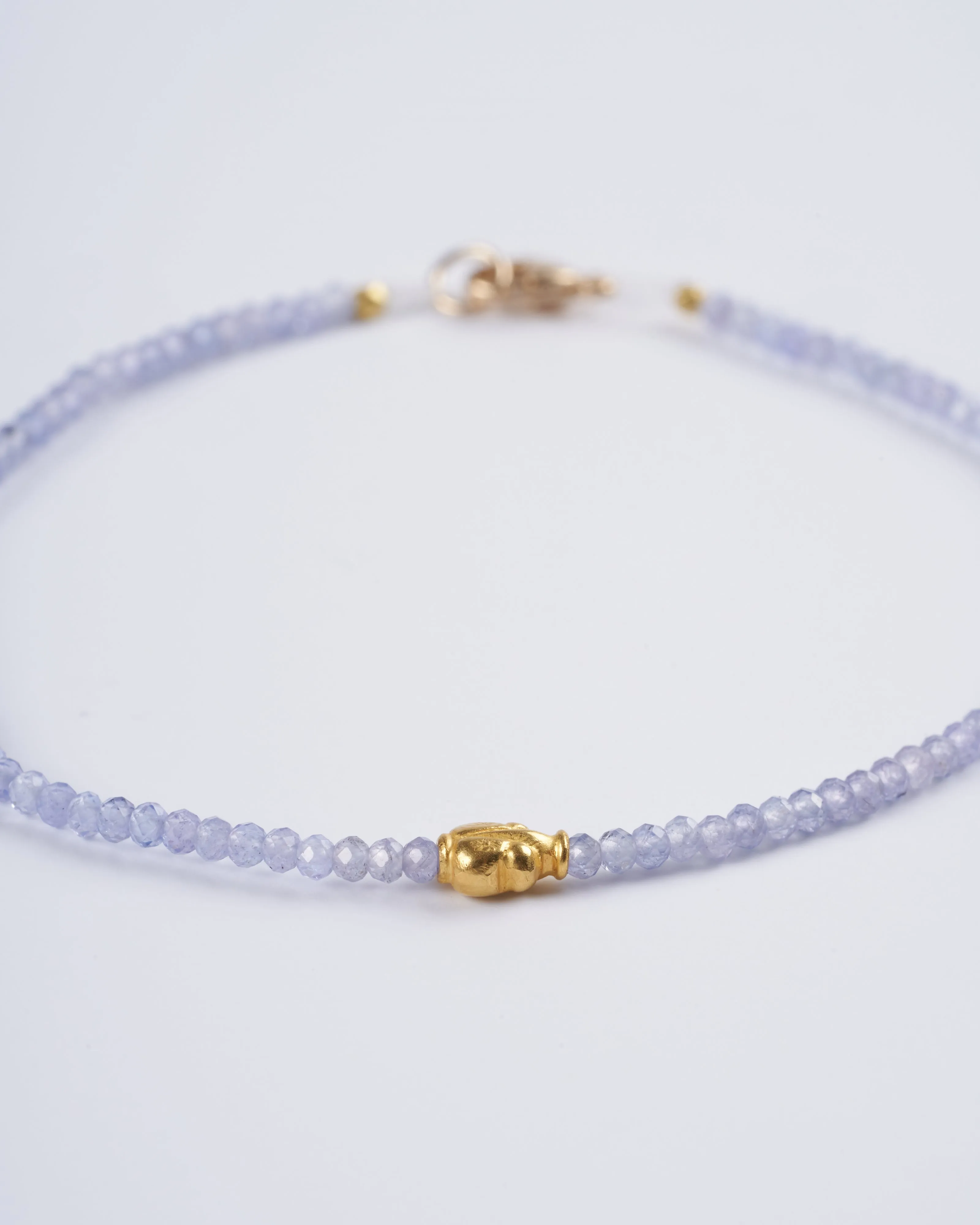 tanzanite and lotus beaded bracelet - multi