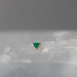 Tau with Emerald and Diamonds 18g/16g Threaded End