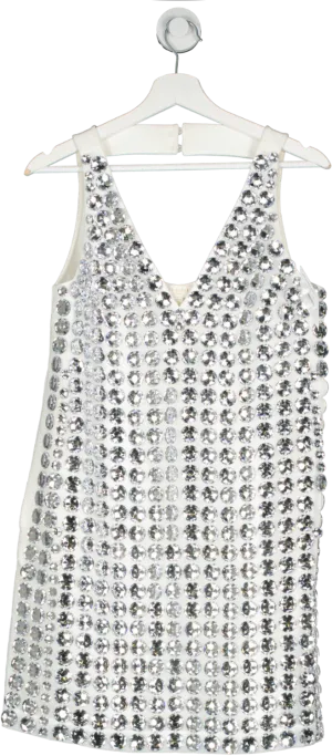 Ted Baker White Alexian Crystal-embellished Mini Dress UK S