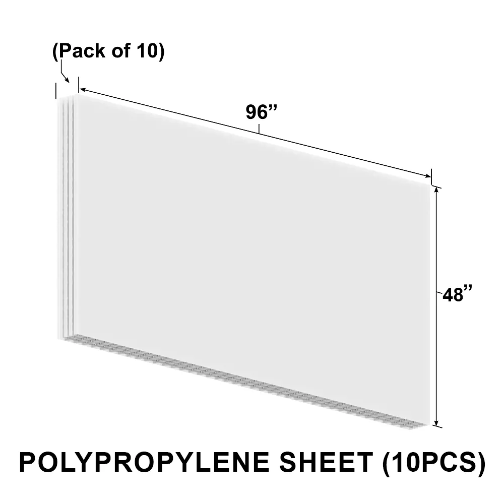 Templating Sheet - Polypropylene Corrugated Plastic  - (96" X 48" X 5/32")