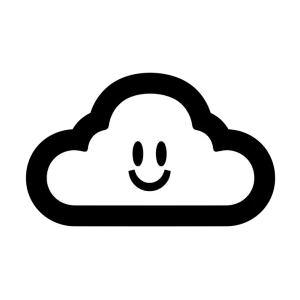 Thank You Cloudy Sticker - Black/White