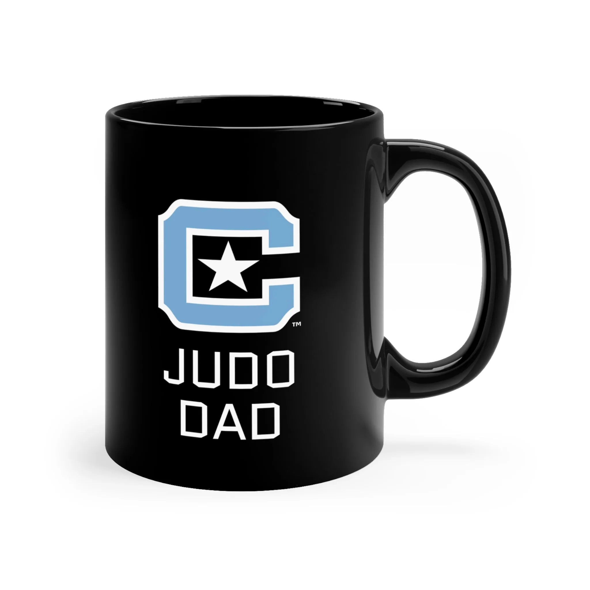 The Citadel Block C Logo, Club Sports Judo Dad, Black Mug, 11oz