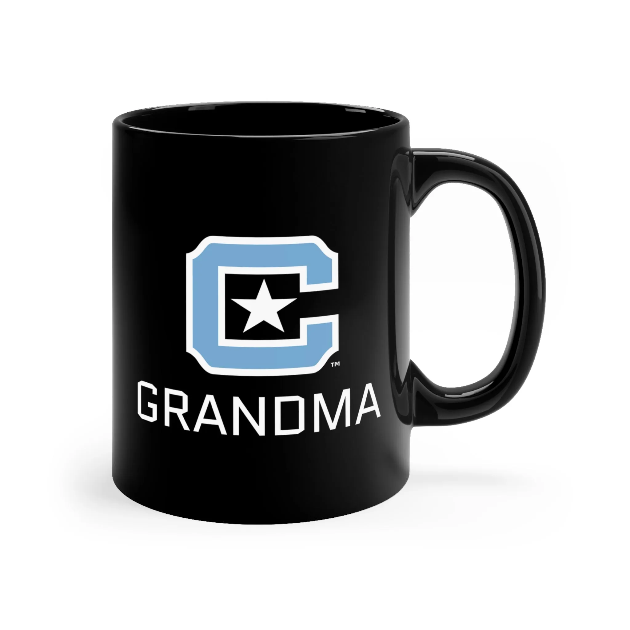 The Citadel Block C Logo, Sports, Grandma, Black Mug, 11oz