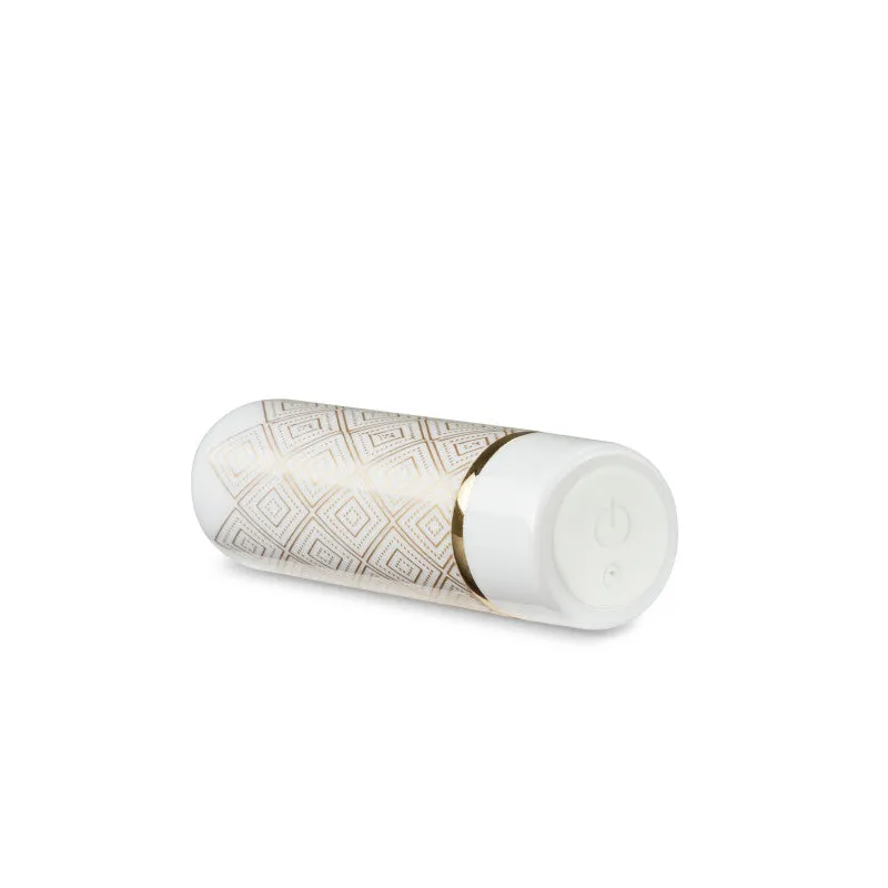 The Collection Glitzy Deco Bullet - White/Gold