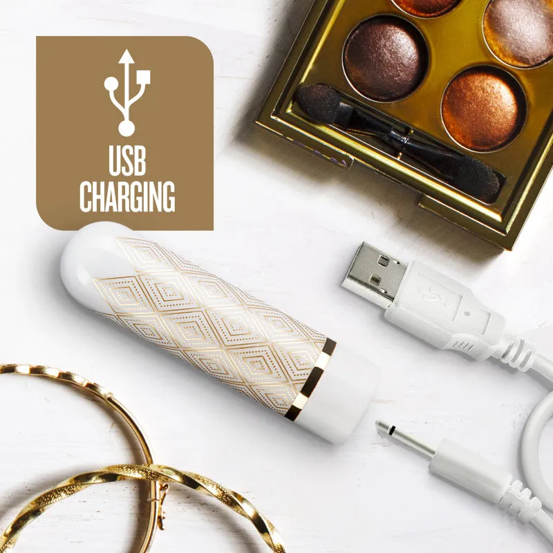 The Collection Glitzy Deco Bullet - White/Gold