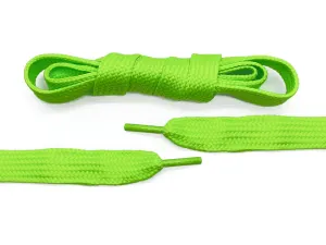 The Fluro Green Flat Shoe Lace