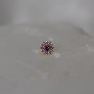 The Rose with Amethyst & Light Amethyst 18g/16g Threaded End