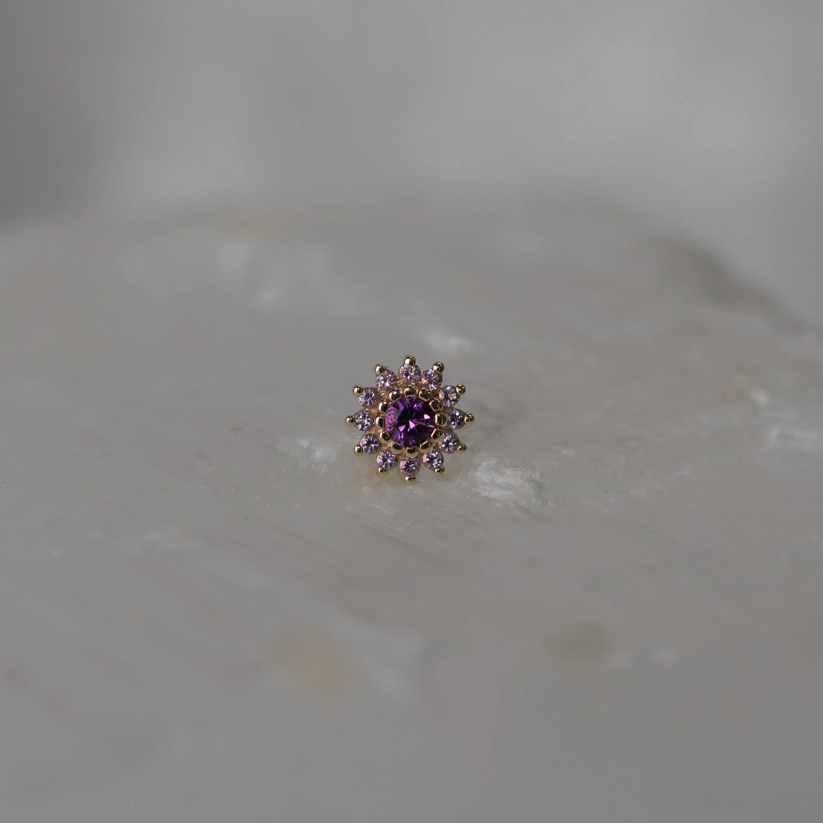 The Rose with Amethyst & Light Amethyst 18g/16g Threaded End