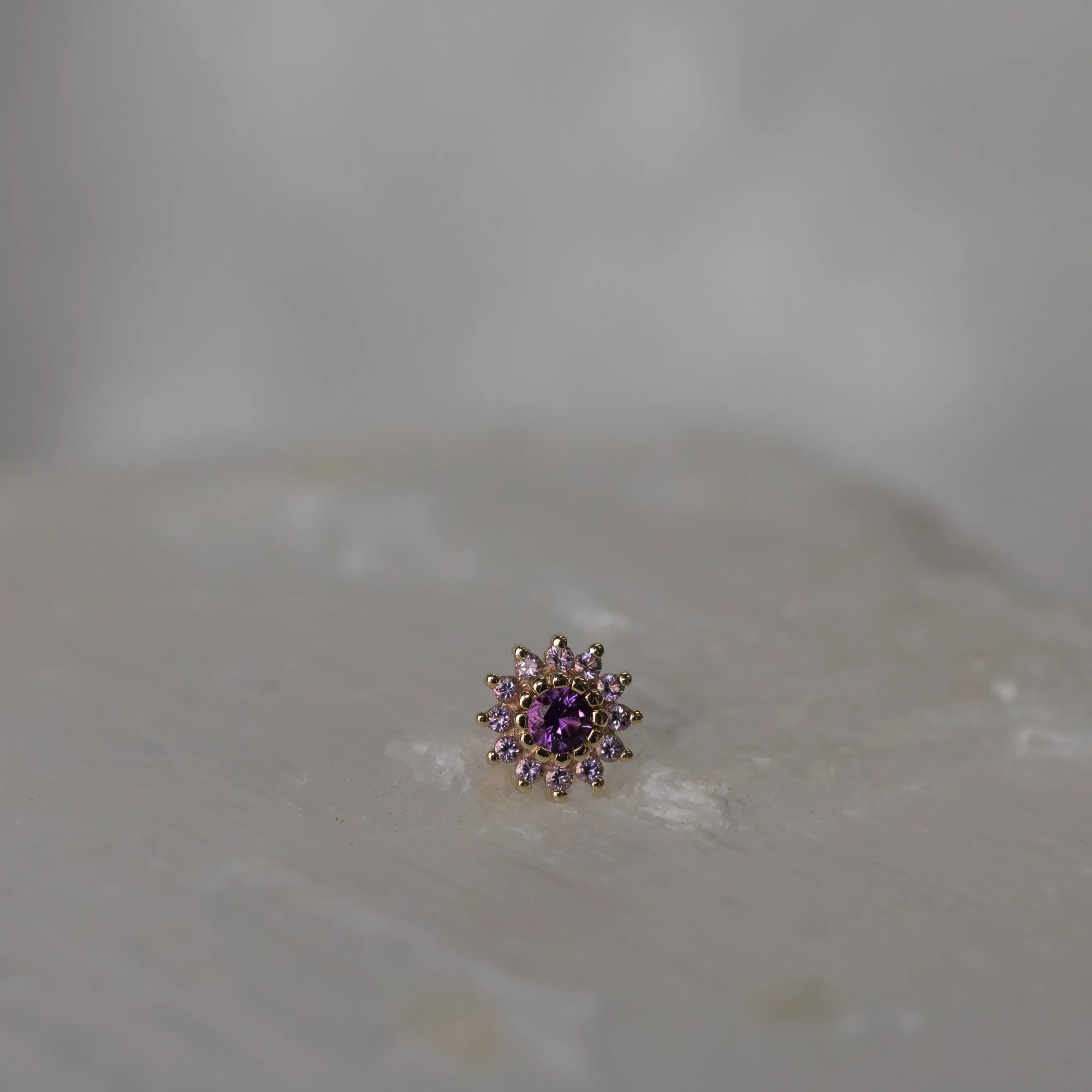 The Rose with Amethyst & Light Amethyst 18g/16g Threaded End