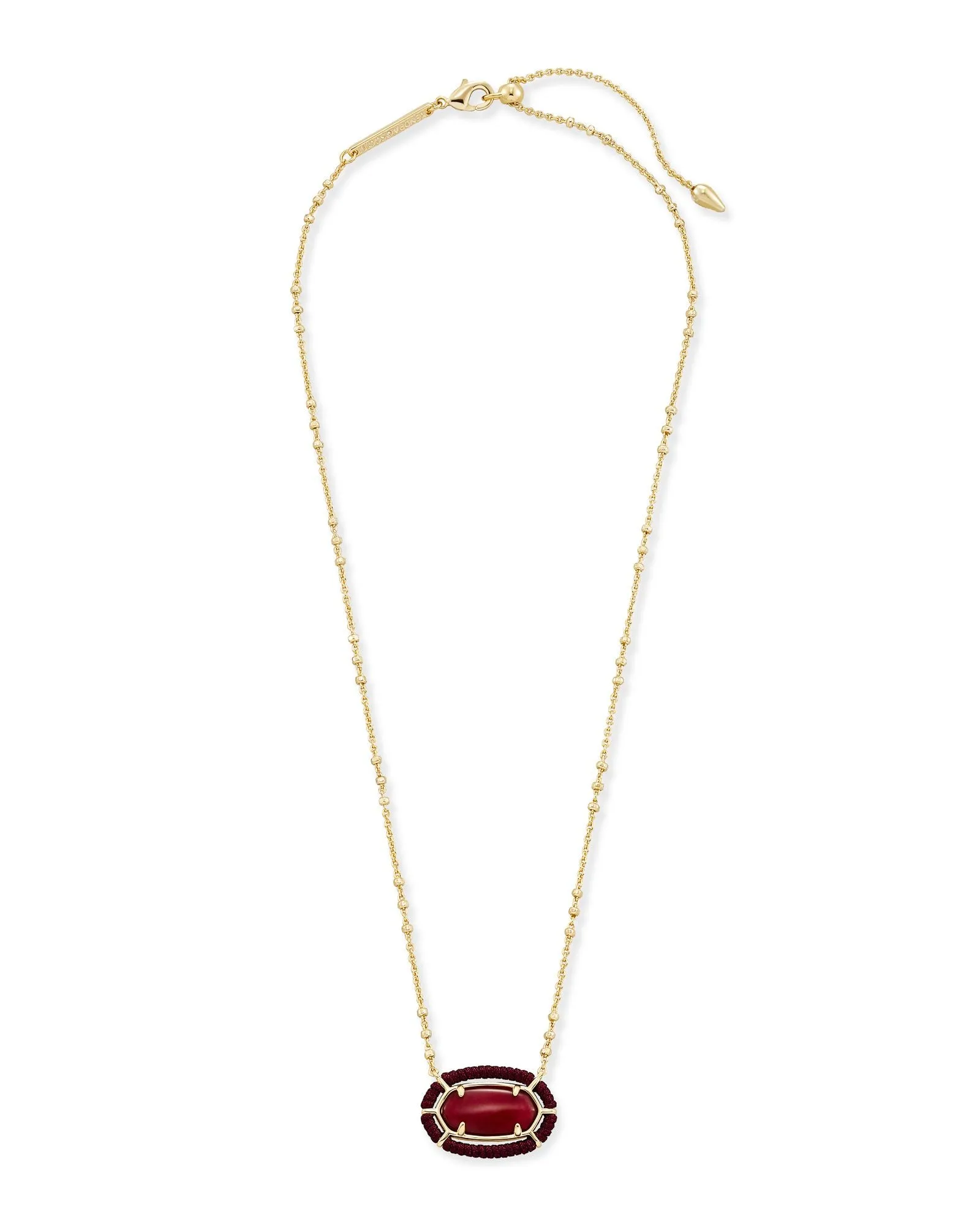 Threaded Elisa Pendant Necklace in Gold Burgundy Illusion