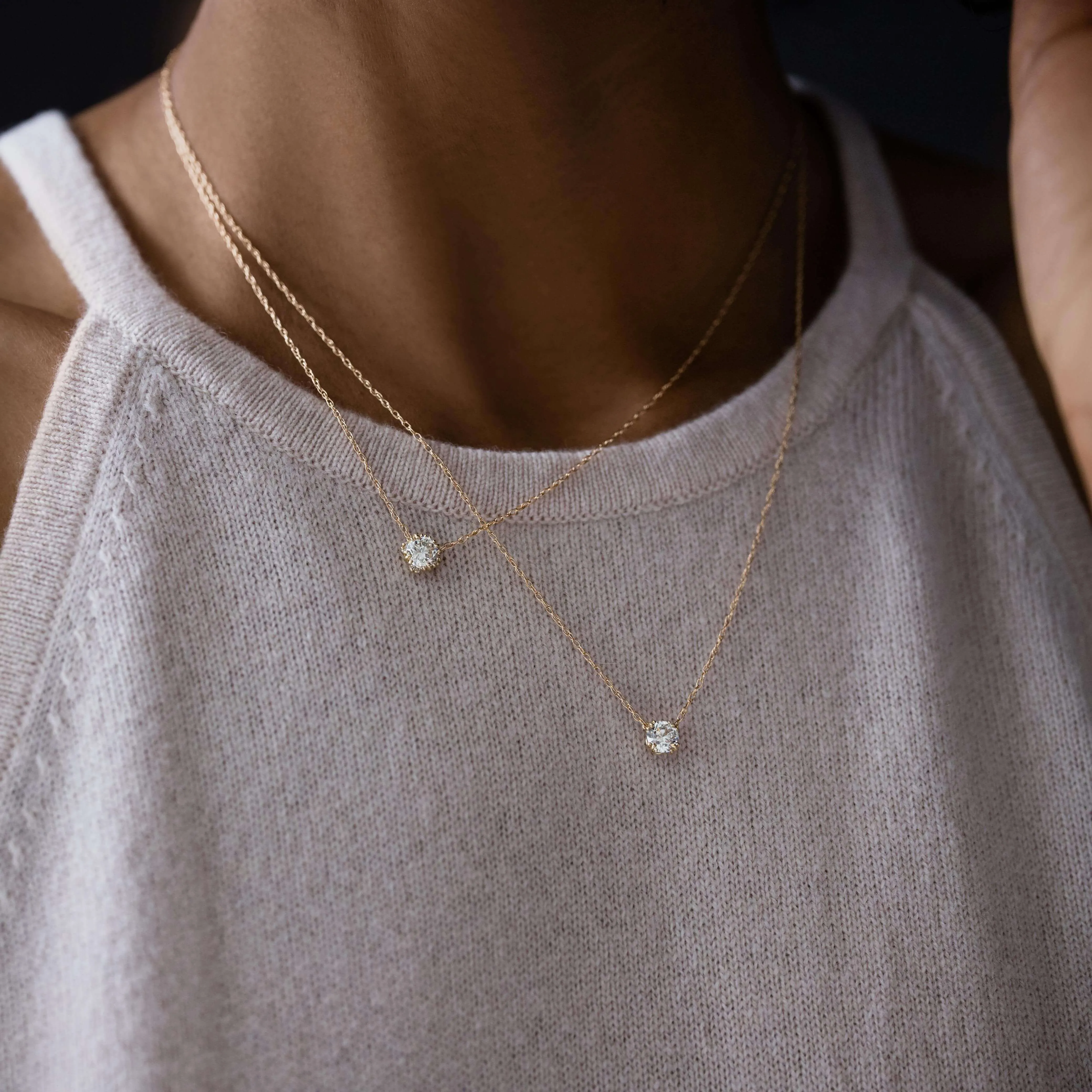 Threaded Necklace with Halo