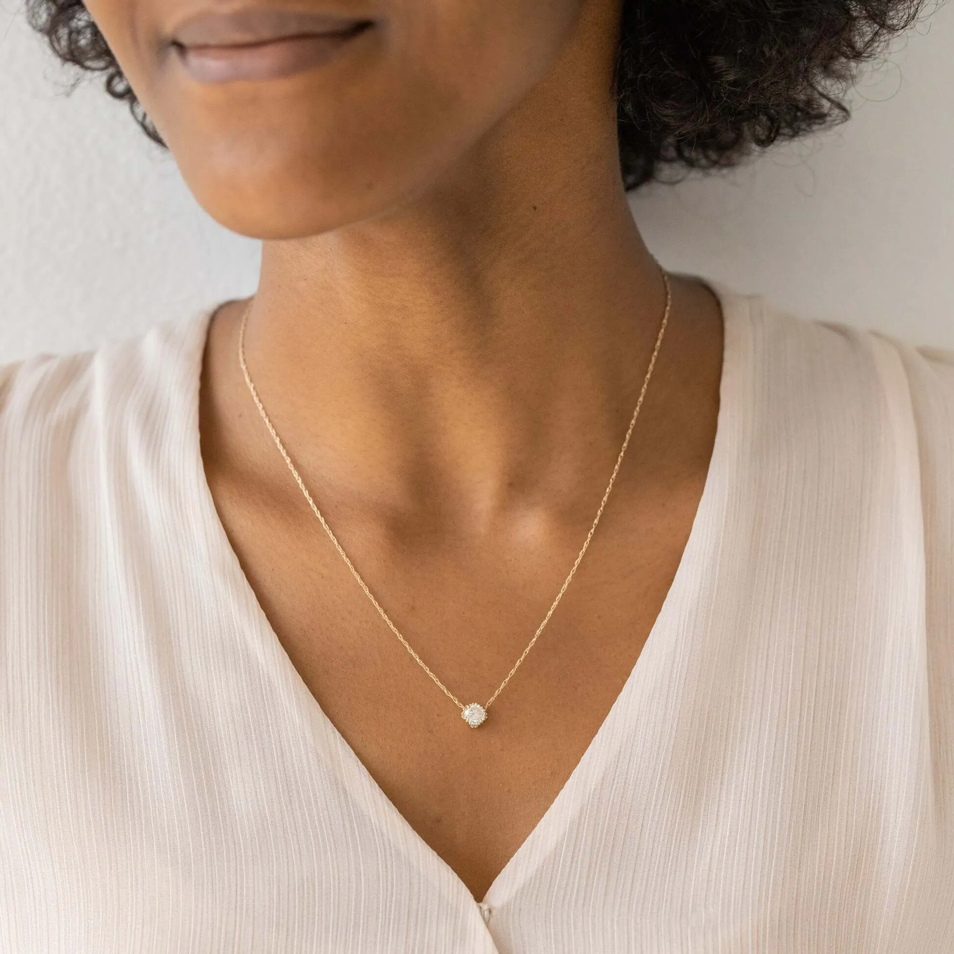Threaded Necklace with Halo