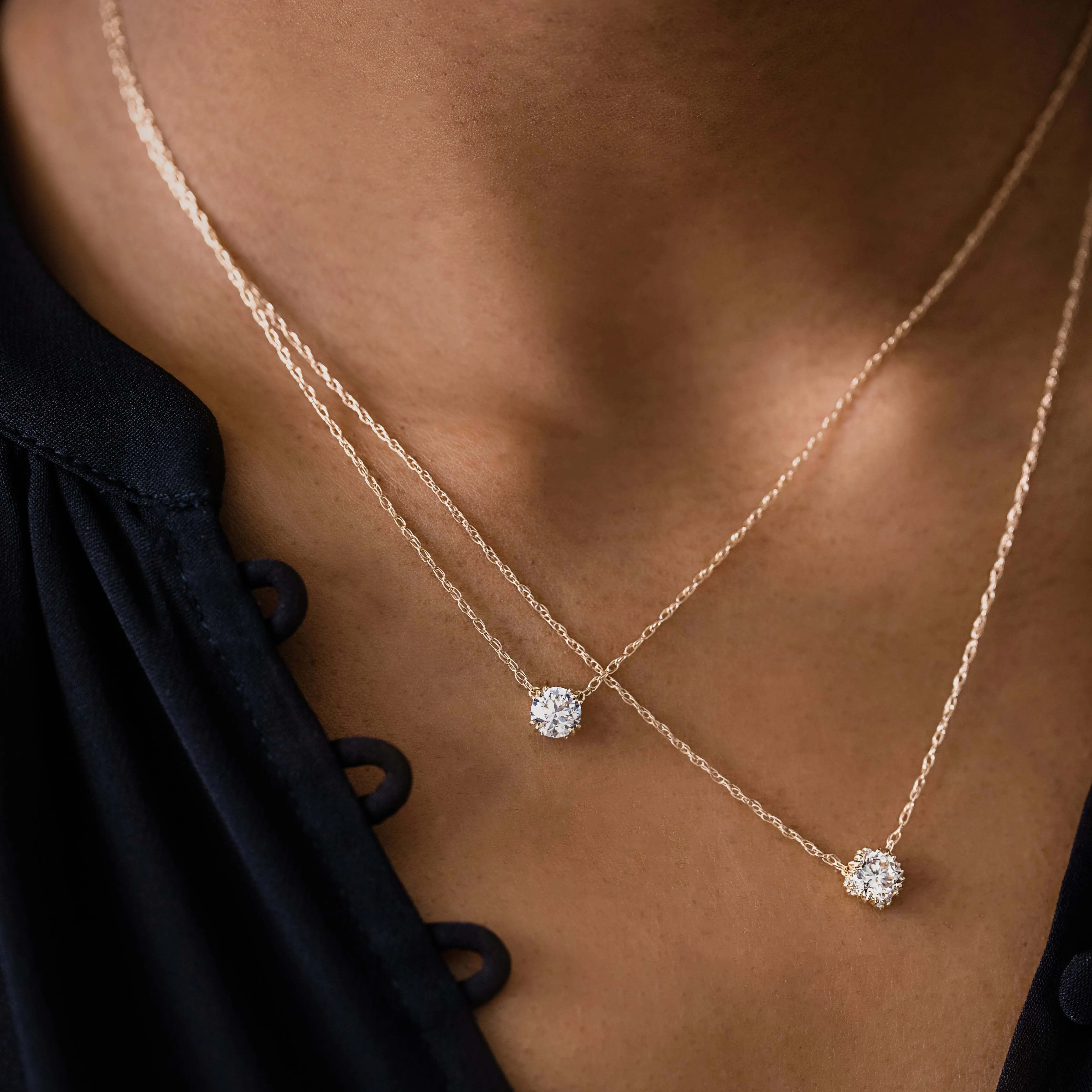 Threaded Necklace with Halo