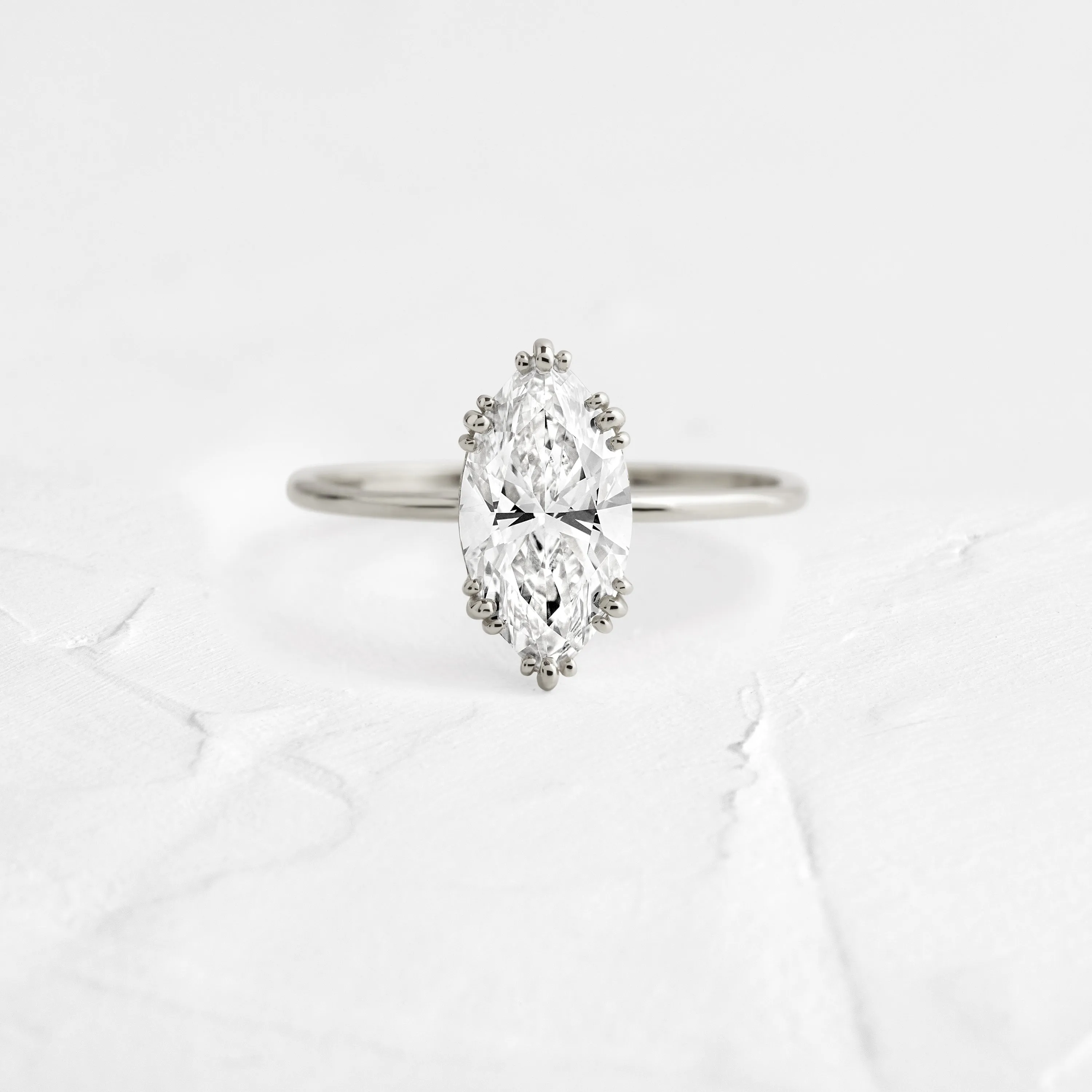 Threaded Ring, Marquise Cut