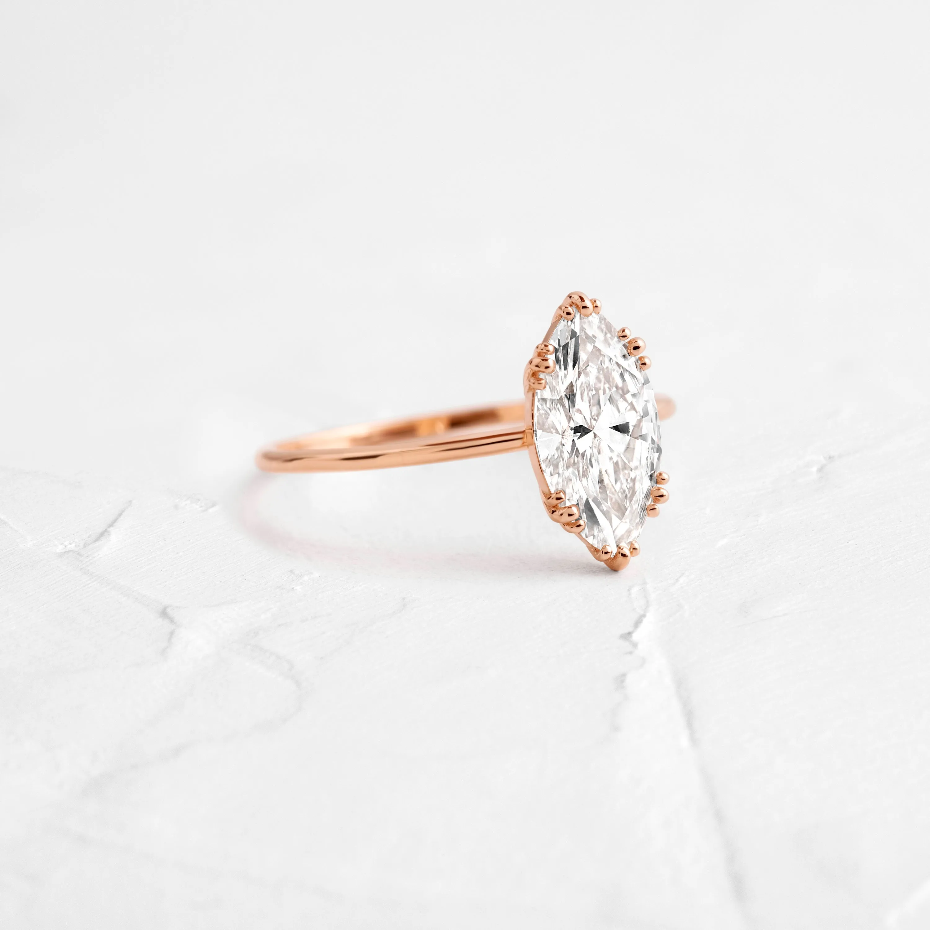 Threaded Ring, Marquise Cut