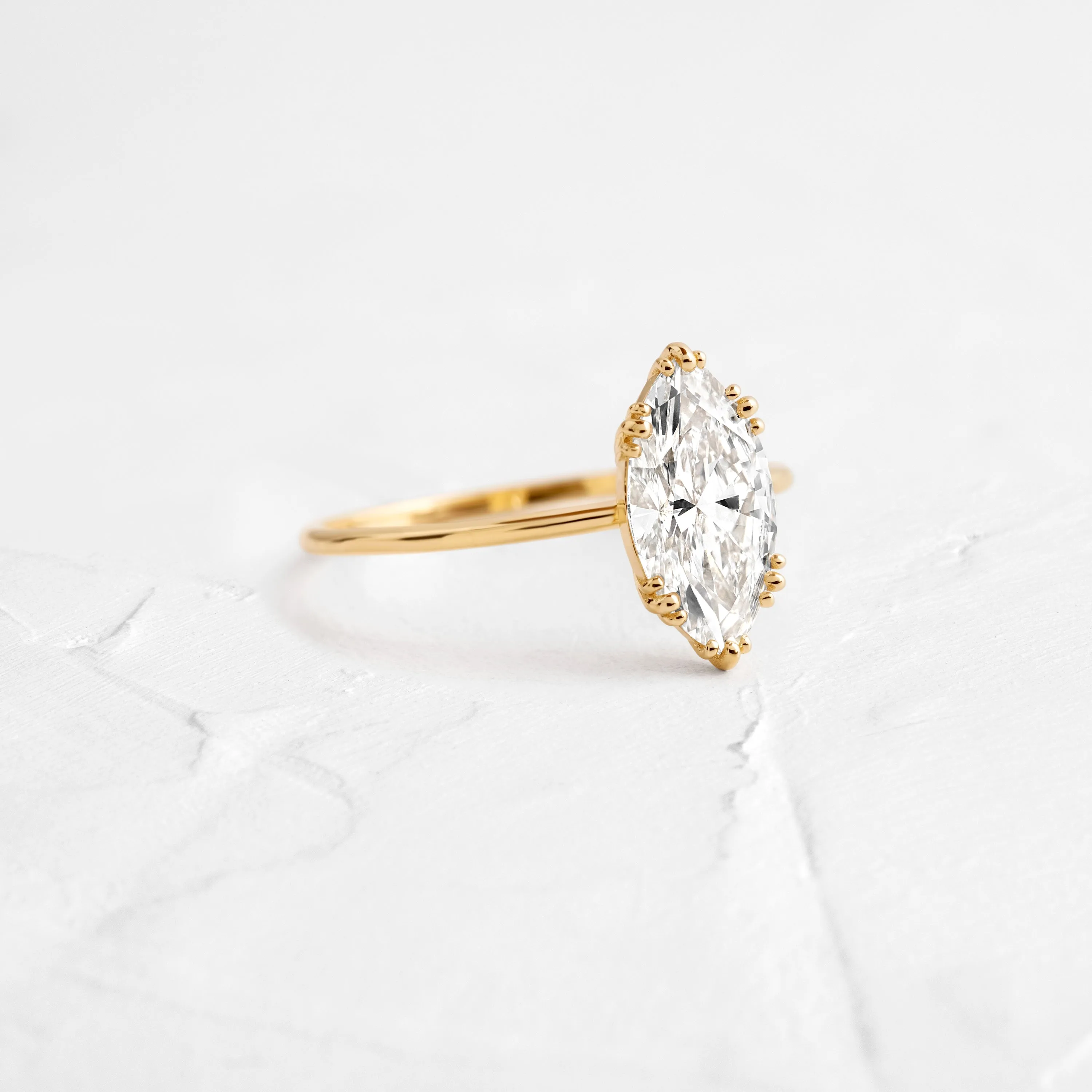 Threaded Ring, Marquise Cut
