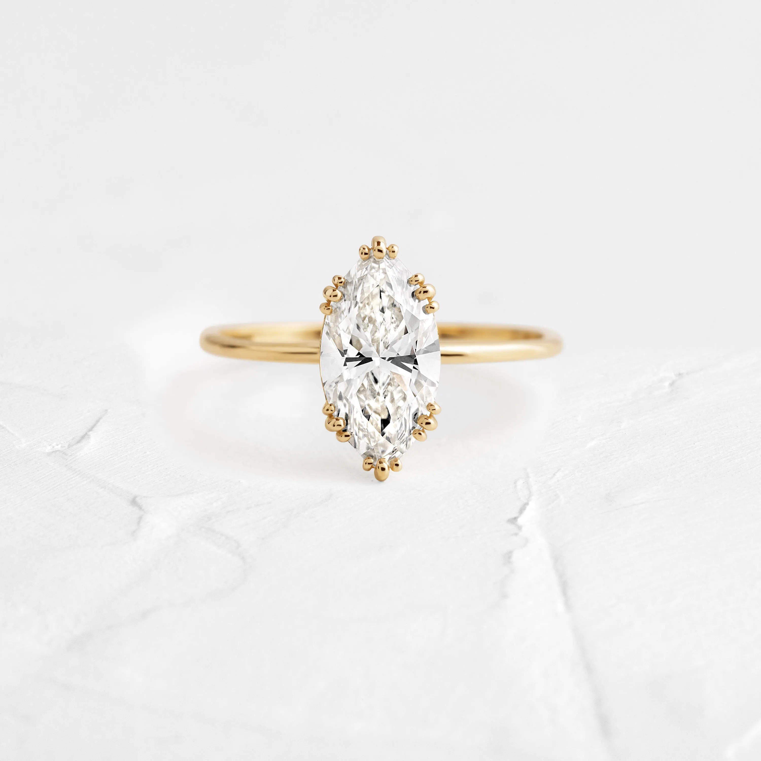 Threaded Ring, Marquise Cut