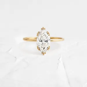 Threaded Ring, Marquise Cut