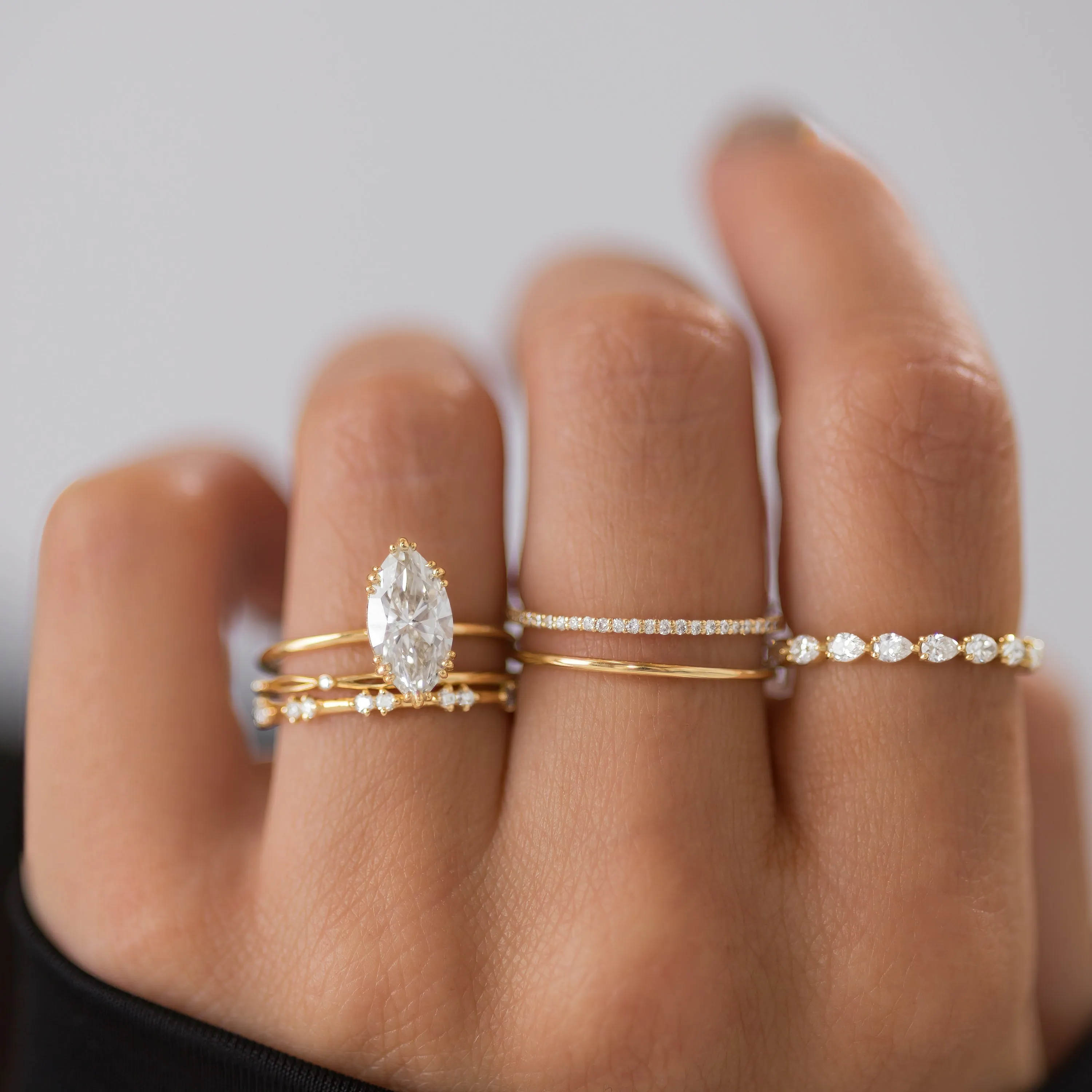 Threaded Ring, Marquise Cut